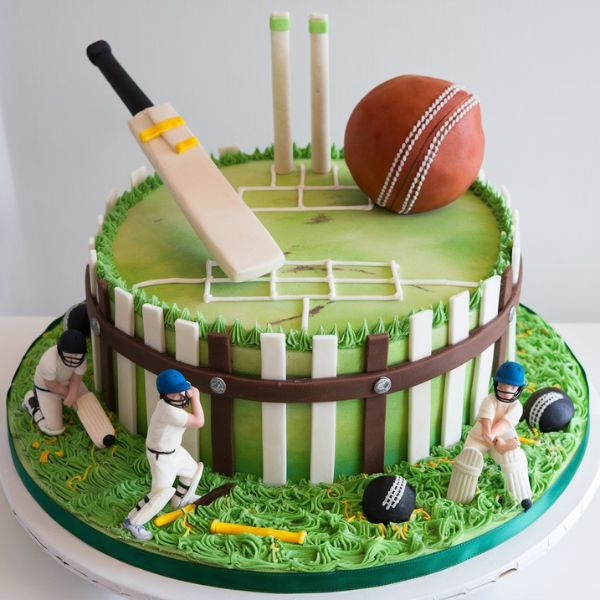 cricket theme cake