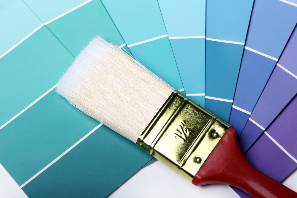 Color palette catalogue or scheme and brush